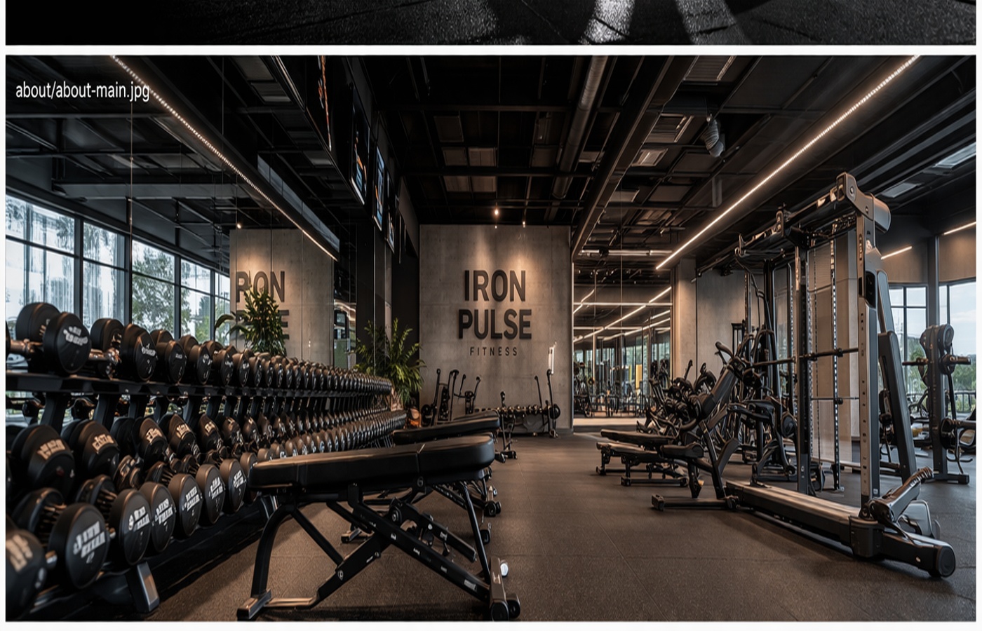 Premium gym interior with training equipment